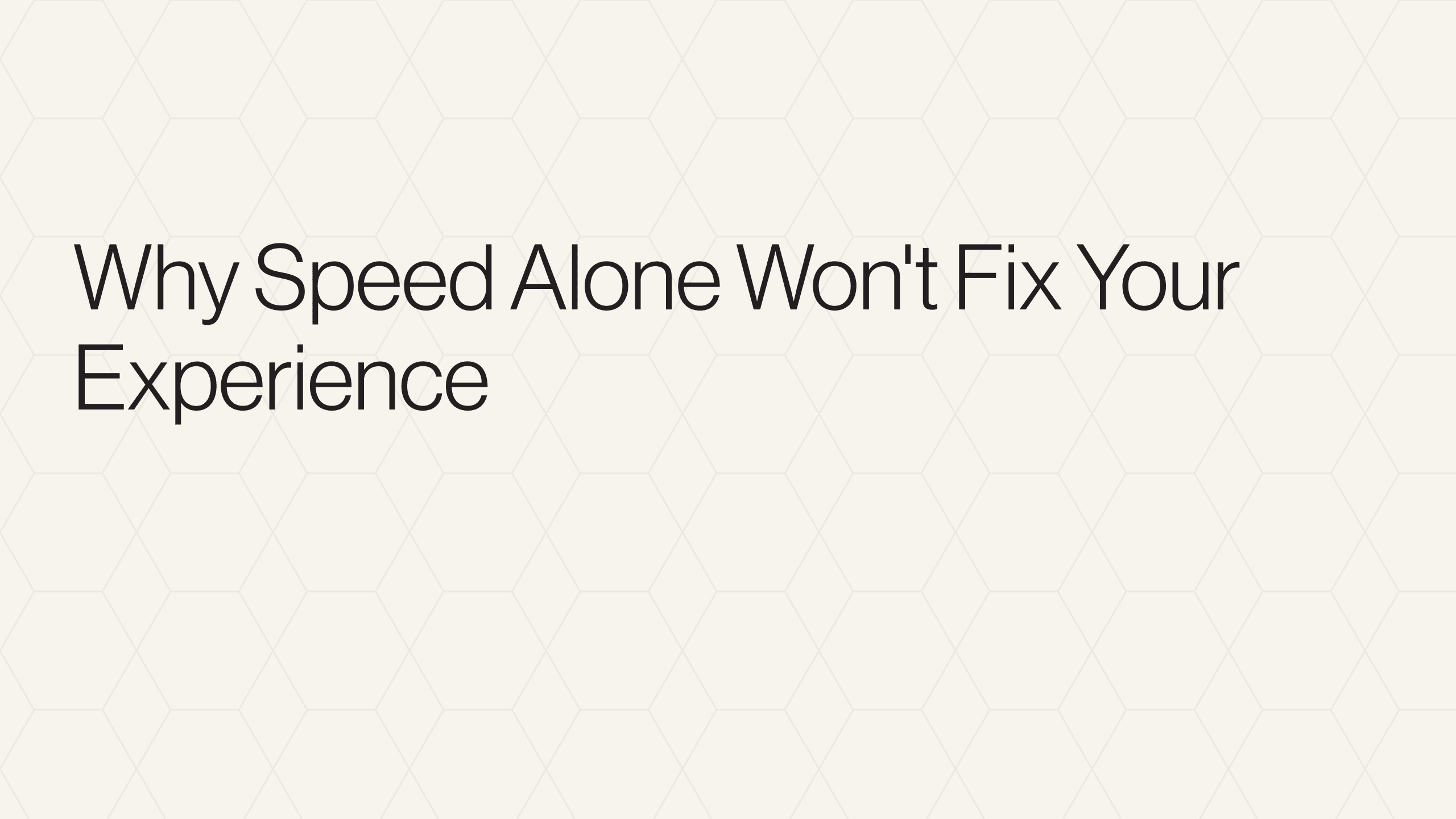 Why Speed Alone Won't Fix Your Search Experience