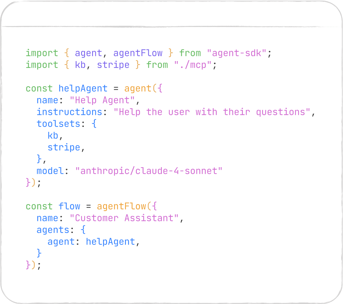 CUSTOM AGENT interface