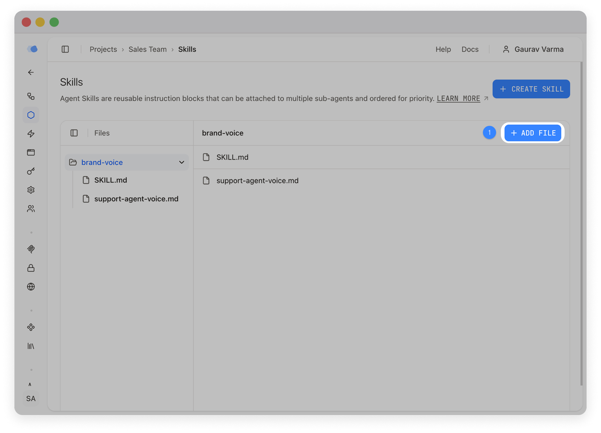 Creating nested files in the visual builder