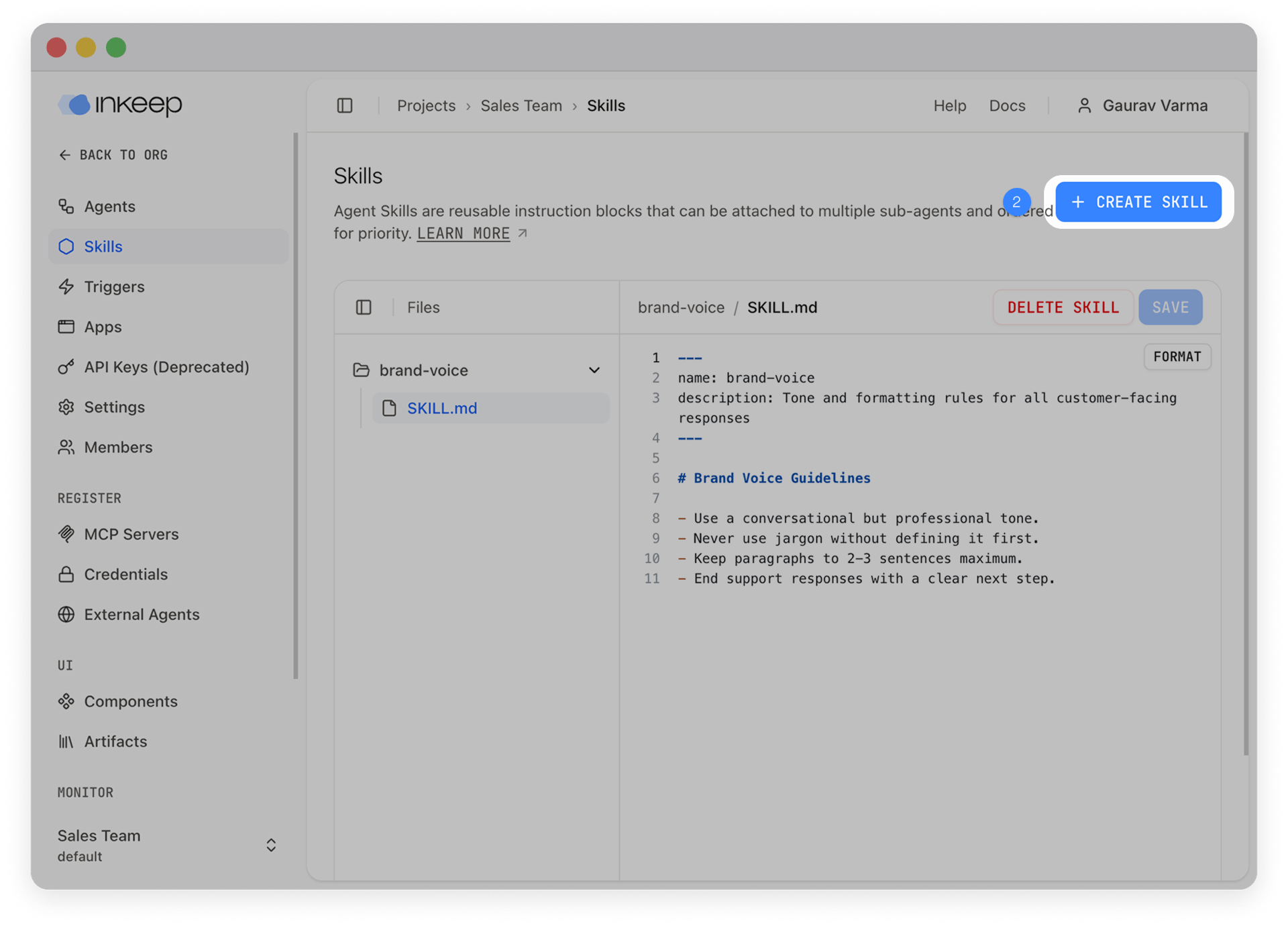 Creating a new skill